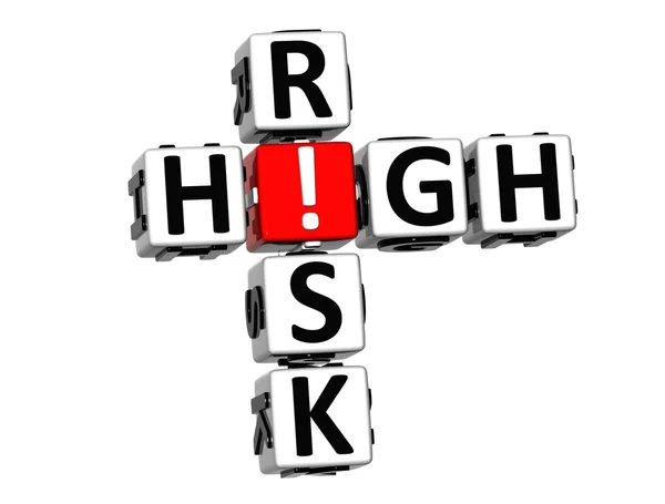 3D-hoog risico kruiswoordraadsel — Stockfoto