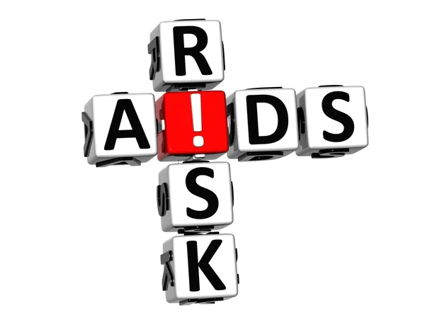 3D-aids risico kruiswoordraadsel — Stockfoto
