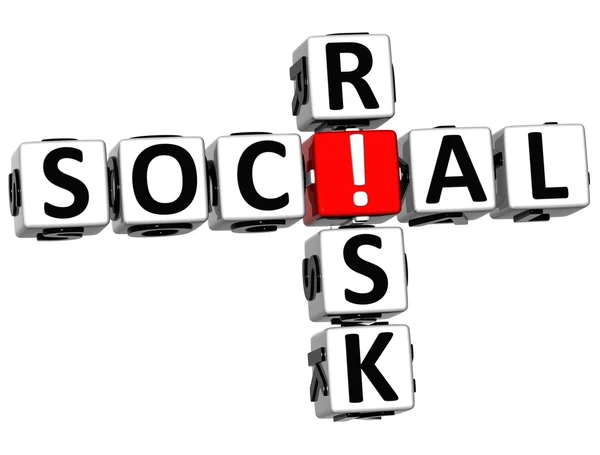 3 d の社会的リスク クロスワード — ストック写真