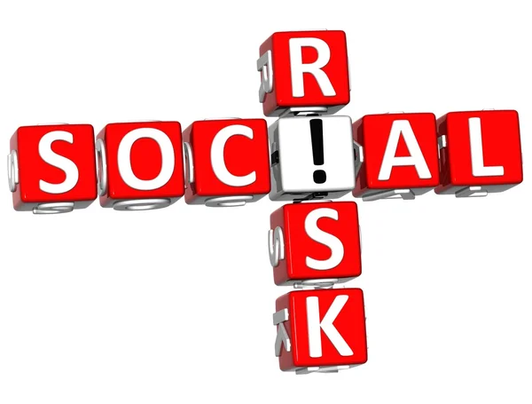 3D sociaal risico kruiswoordraadsel — Stockfoto