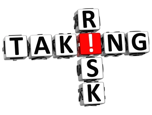 3D Taking Risk Crossword — Stock Photo, Image