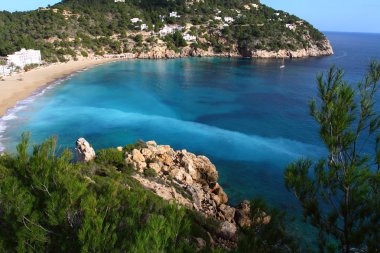 Beautiful small bay in Ibiza Spain clipart