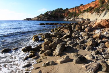 güzel küçük koyda Ibiza, baleares Adası, İspanya.