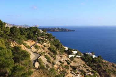 Beautiful small bay in Ibiza, Baleares Island, Spain. clipart