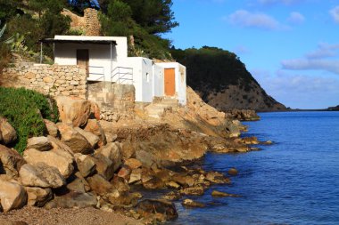 güzel küçük koyda Ibiza, baleares Adası, İspanya.