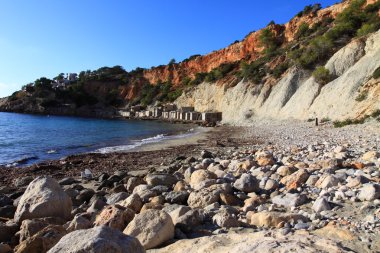 güzel küçük koyda Ibiza, baleares Adası, İspanya.