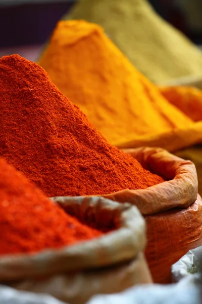 Tradiční koření trh v Indii. — Stock fotografie