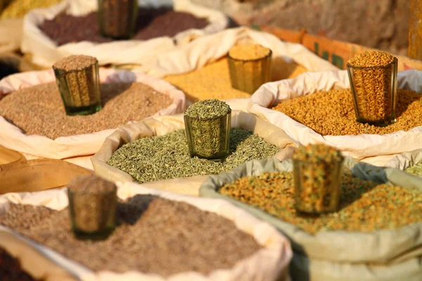 stock image Traditional spices market in India.
