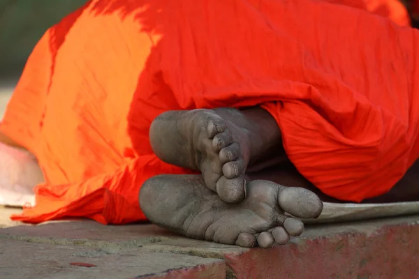 stock image Unidentified hindu pilgrim sleeping