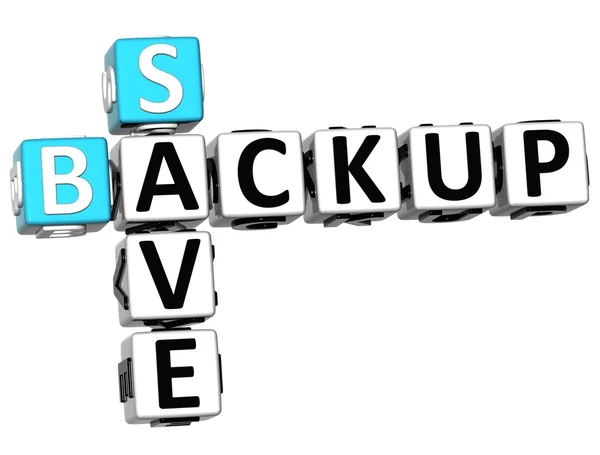3D Backup Daten Kreuzworträtsel — Stockfoto