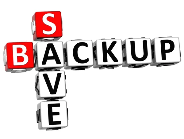 3D Backup Daten Kreuzworträtsel — Stockfoto