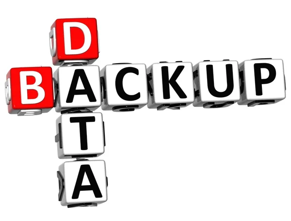 3D Backup Data Crossword — Stock Photo, Image