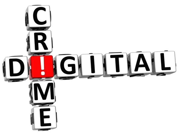 3D Digital Crime Crossword — Stock Photo, Image