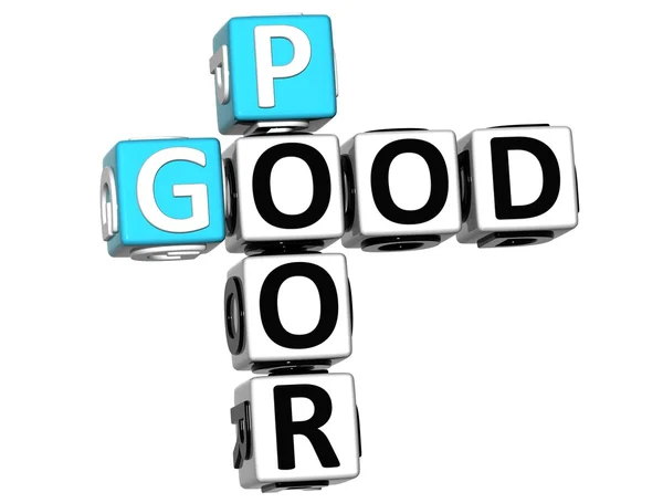 3D Good Poor Crossword — Stock Photo, Image