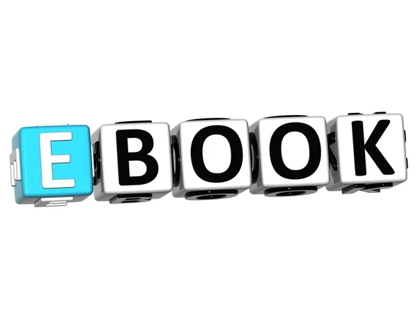 Ebook 3D bloco de texto — Fotografia de Stock