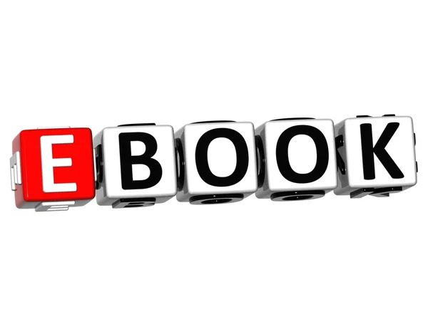 3D Ebook block text — Stock Photo, Image