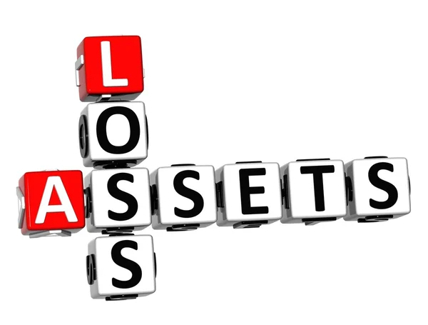 Crucigrama de pérdida de activos 3D — Foto de Stock