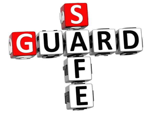 3D Guard Safe Crossword — Stock Photo, Image