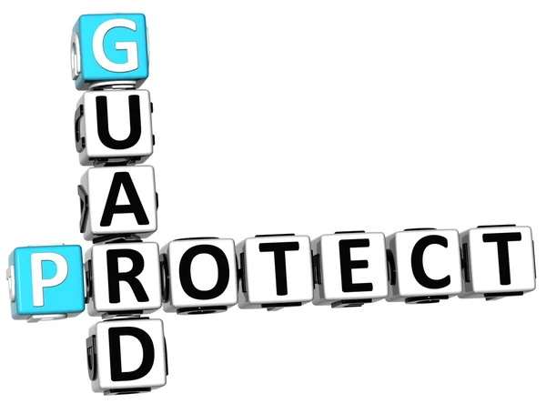 3D Protect Guard Crossword — Stock Photo, Image