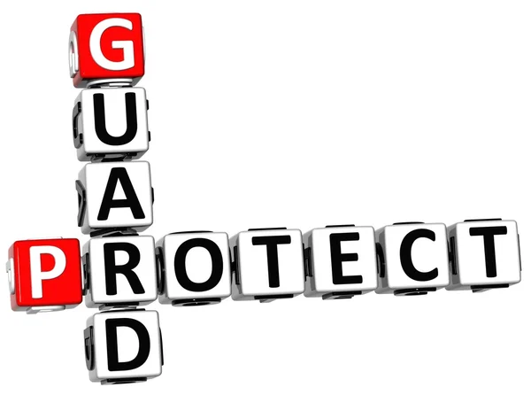3D Protect Guard Crossword — Stock Photo, Image
