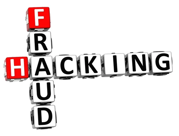 3D Hacking Fraude Palavra cruzada — Fotografia de Stock