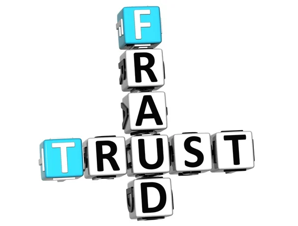 Confiança 3D Fraude Palavra cruzada — Fotografia de Stock