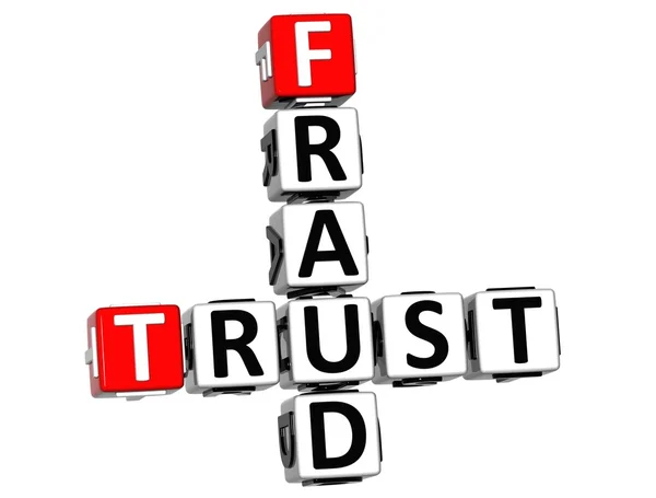 3D Trust Fraud Crossword — Stock Photo, Image