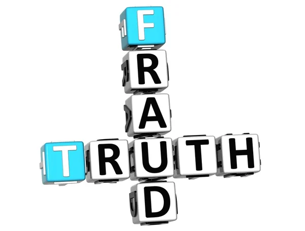 3D Truth Fraud Crossword — Stock Photo, Image
