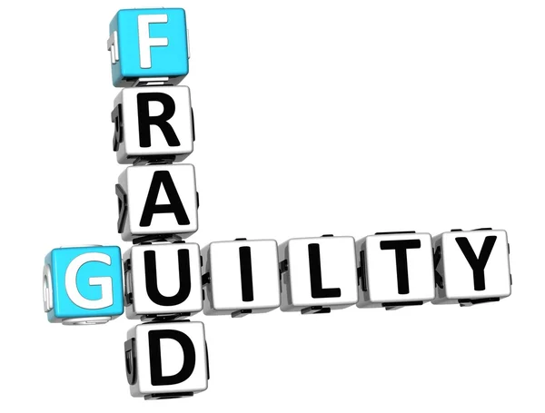 3D Guilty Fraud Crossword — Stock Photo, Image