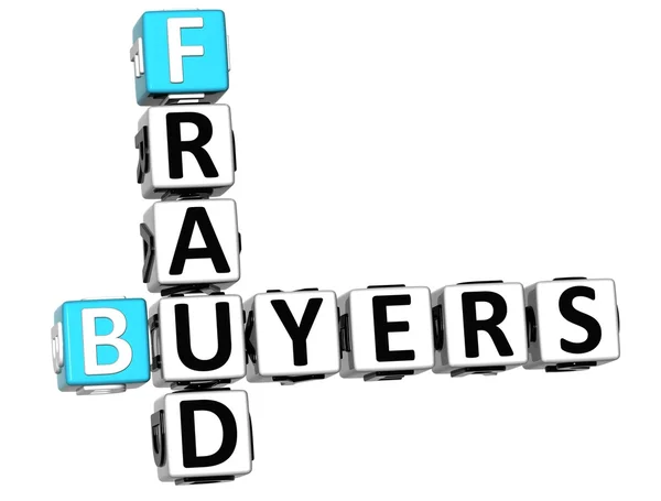 Crucigrama de fraude de compradores 3D — Foto de Stock