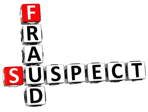 3D Suspect Fraud Crossword — Stock Photo, Image
