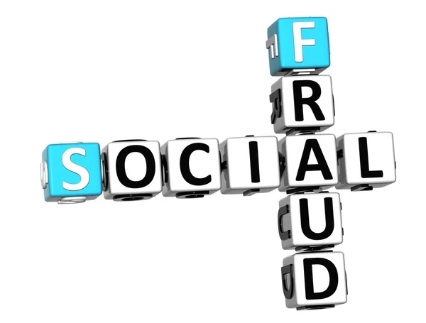 3D Social Fraud Crossword — Stock Photo, Image