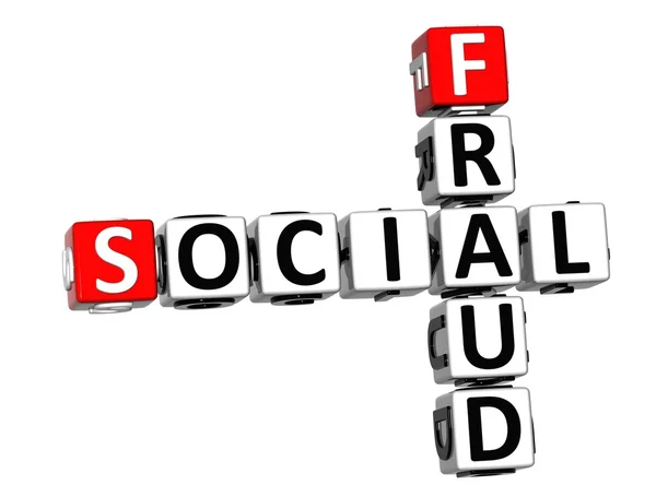 3D-sociale fraude kruiswoordraadsel — Stockfoto