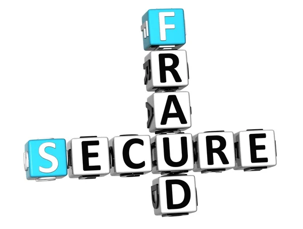 3D Secure Fruad Crossword — Stock Photo, Image