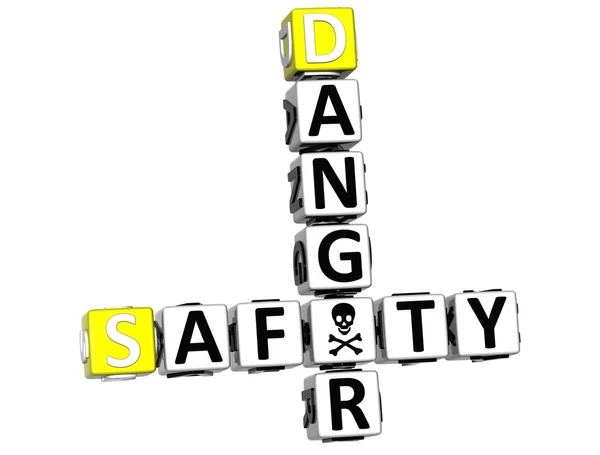 3D Safety Danger Crossword — Stock Photo, Image