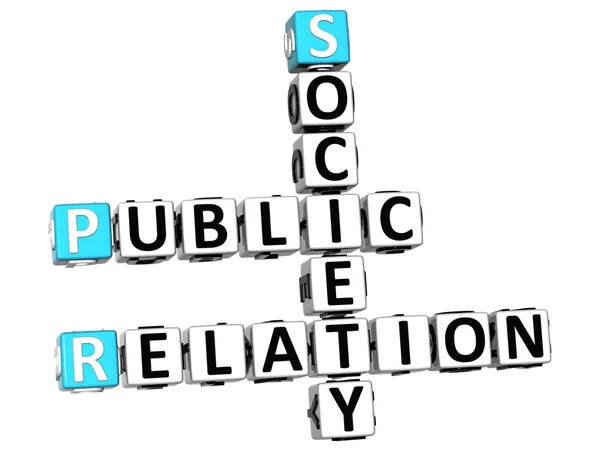 3D Public Relation Society Crossword — Stock Photo, Image