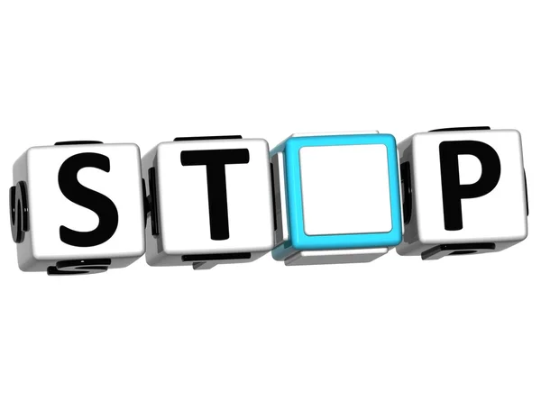 3D blok textu stop — Stock fotografie
