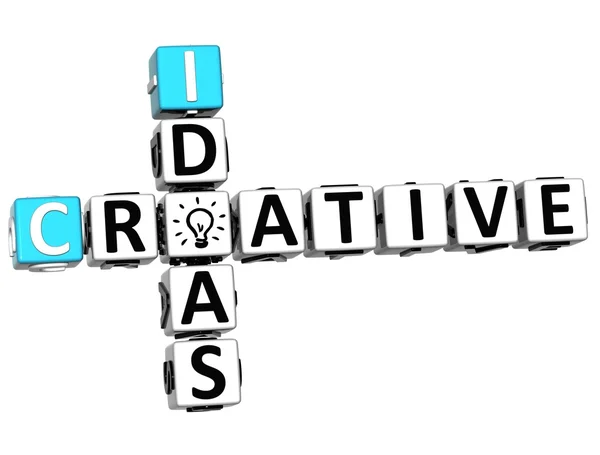 3 d の創造的なアイデアのクロスワード — ストック写真