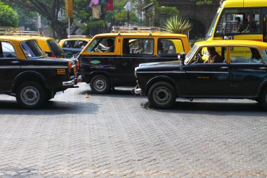 Typical taxi in Mumbai. clipart