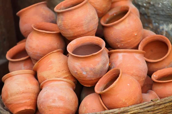 stock image Ceramic pots and utensils displayed for sale