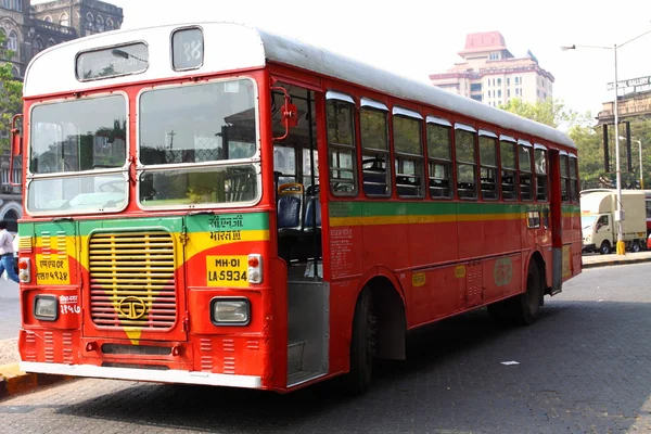stock image Mumbai red bus.