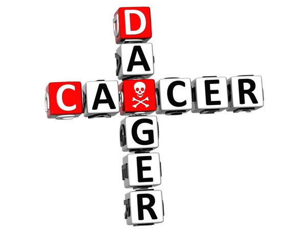 3D krzyżówka niebezpieczeństwo raka — Zdjęcie stockowe