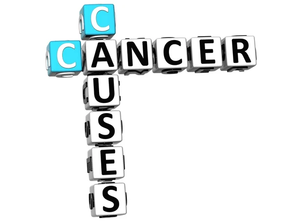 Câncer 3D causa palavras cruzadas — Fotografia de Stock