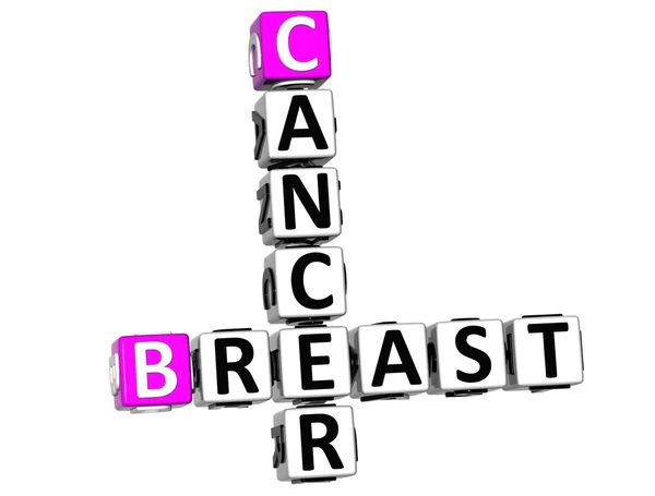Crucigrama de cáncer de mama 3D — Foto de Stock