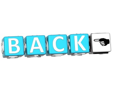 3D Back Block text on white background clipart