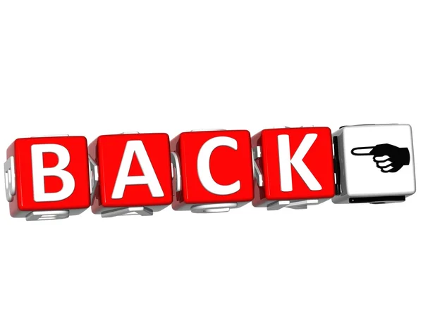 3D Back Block text on white background — Stock Photo, Image