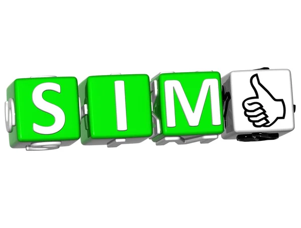 La palabra Sim - Sí en muchos idiomas diferentes . — Foto de Stock
