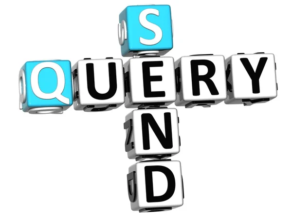 3D Send Query Crossword on white background — Stock Photo, Image