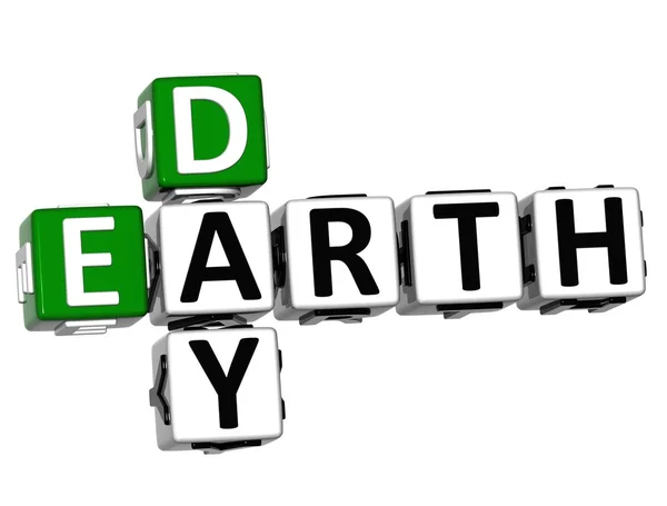 3D Earth Day text Crossword — Stock Photo, Image