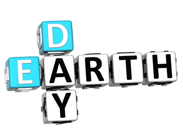 3D Earth Day text Crossword — Stock Photo, Image